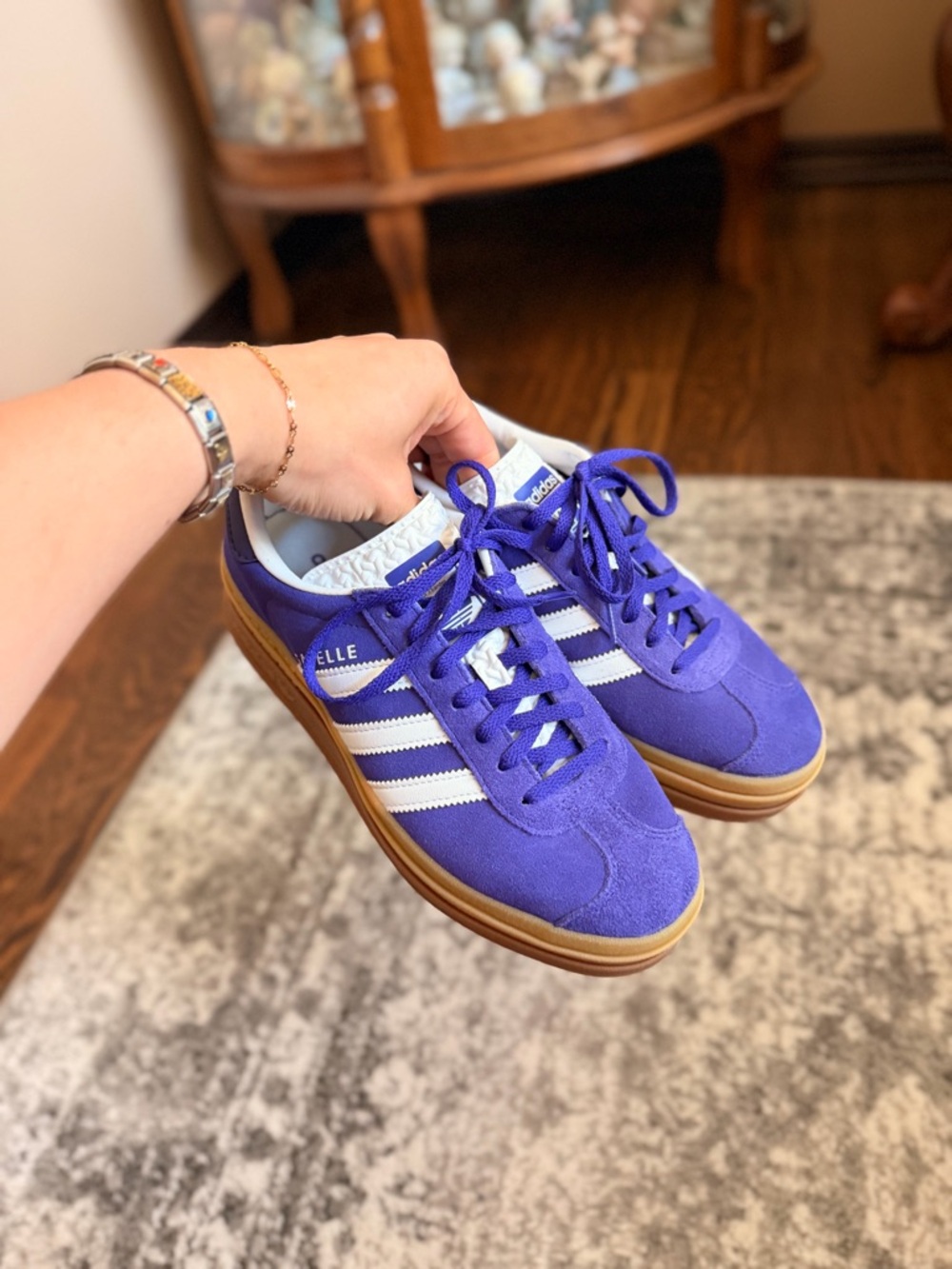 adidas Purple Suede Sneakers with White Stripes
